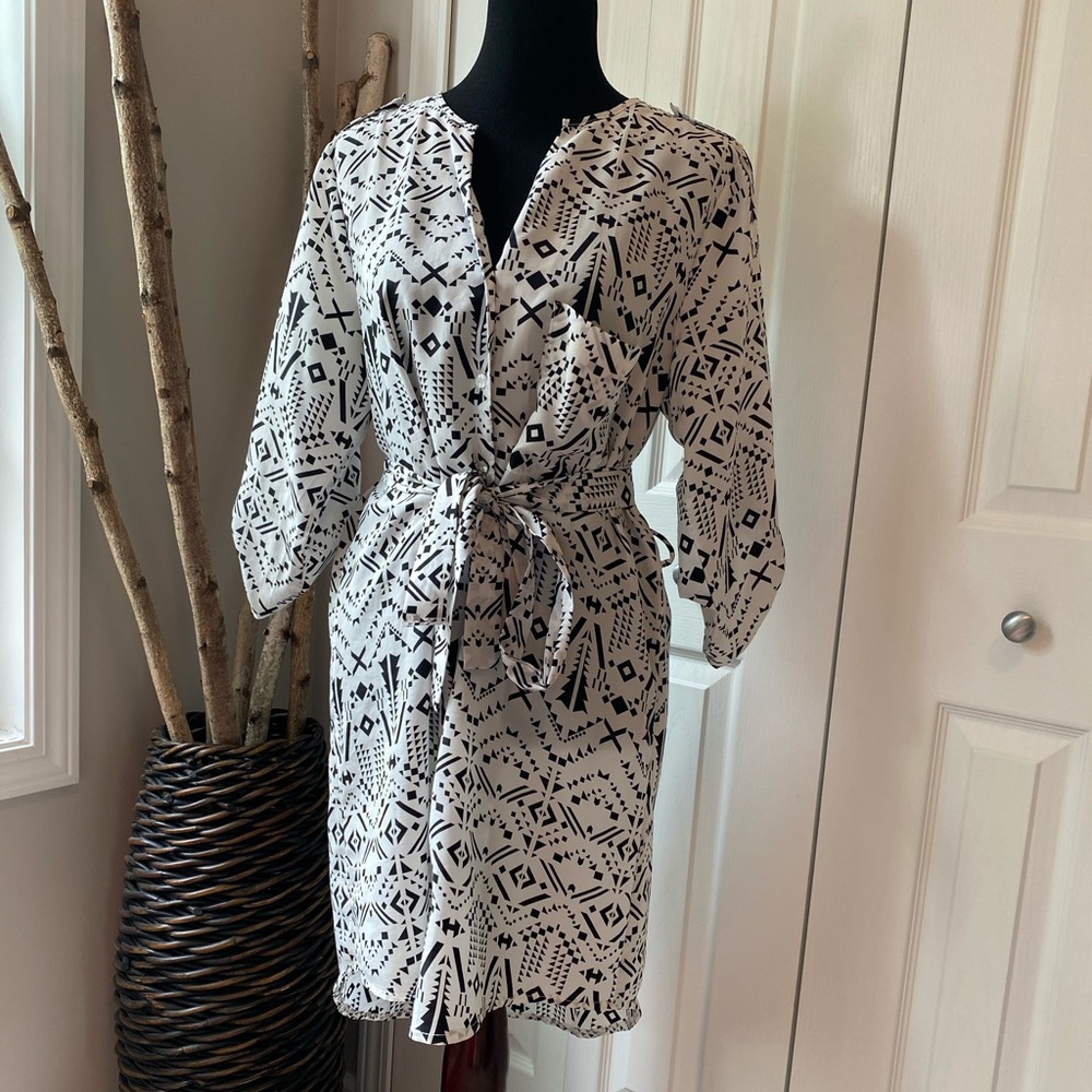 Aztec Silk Wrap Dress